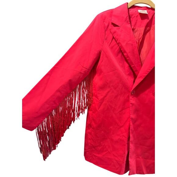 Wild Junkie Boutique pink Fringe Sleeve western Blazer jacket Size Small - Picture 1 of 4